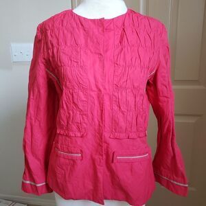 Elie Tahari hot pink button up jacket M